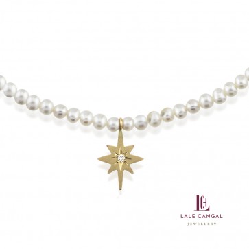 Aurora Diamond Pearl Necklace